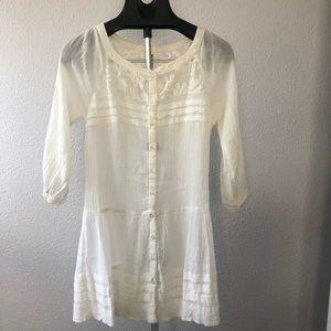 Free People Tunic Dress, 100% cotton, ivory white, small